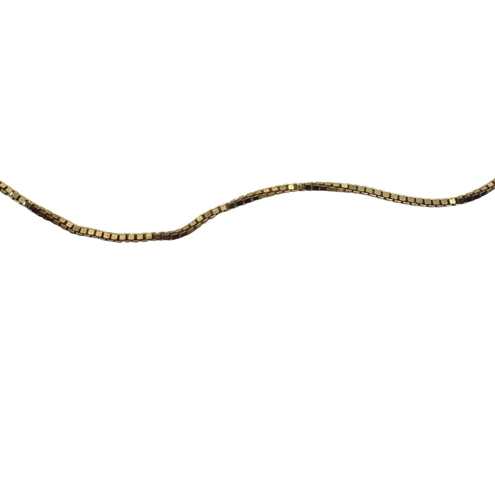 Italian Sterling Silver 925 Gold Vermeil Box Chain Necklace 21" Gold Tone - Picture 5 of 9